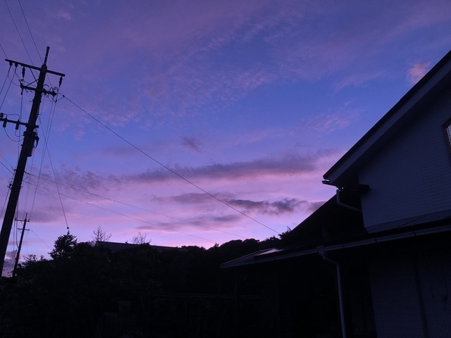 七夕の夕焼けは紫色: ここは屋久島